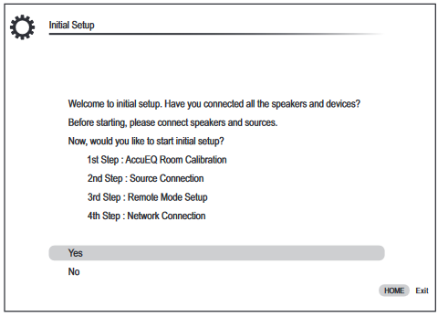 Onkyo - TX-NR636 - Configuration initiale avec l'assistant de configuration - Étape 1 Configuration initiale avec l'assistant de configuration - Étape 1