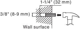 Fixation du support mural (position horizontale) - &Eacute;tape 3