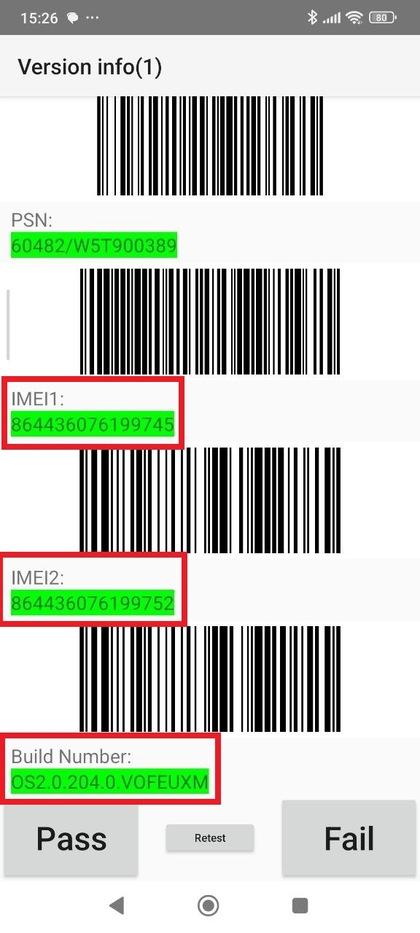 V&eacute;rification des informations de version affich&eacute;es