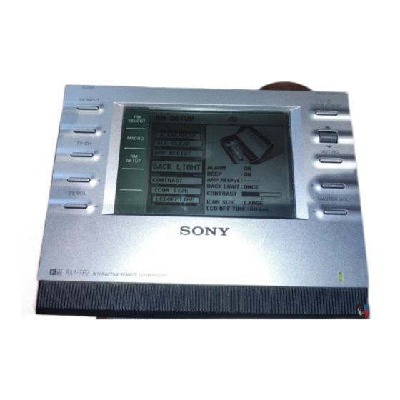 Sony RM-TP2 Manuels
