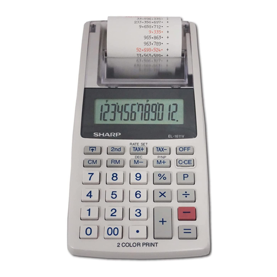 Sharp EL-1611V Manuels